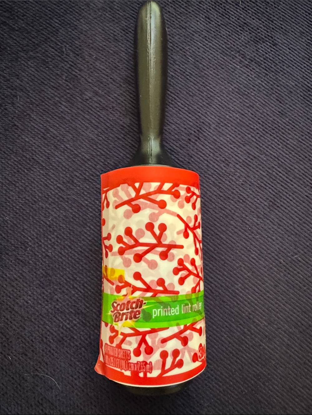 Scotch-Brite Lint Roller Printed Berry Branch Sheets Travel Car Office Pet Home